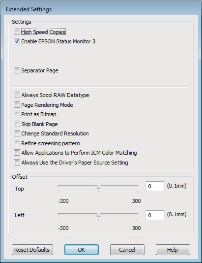 Nyomtatással A nyomtatási sebesség növelése (csak Windows) Ha lassú a nyomtatás, növelni lehet a sebességét bizonyos beállítások kiválasztásával a Extended Settings (Kiegészítő beállítások) ablakban.