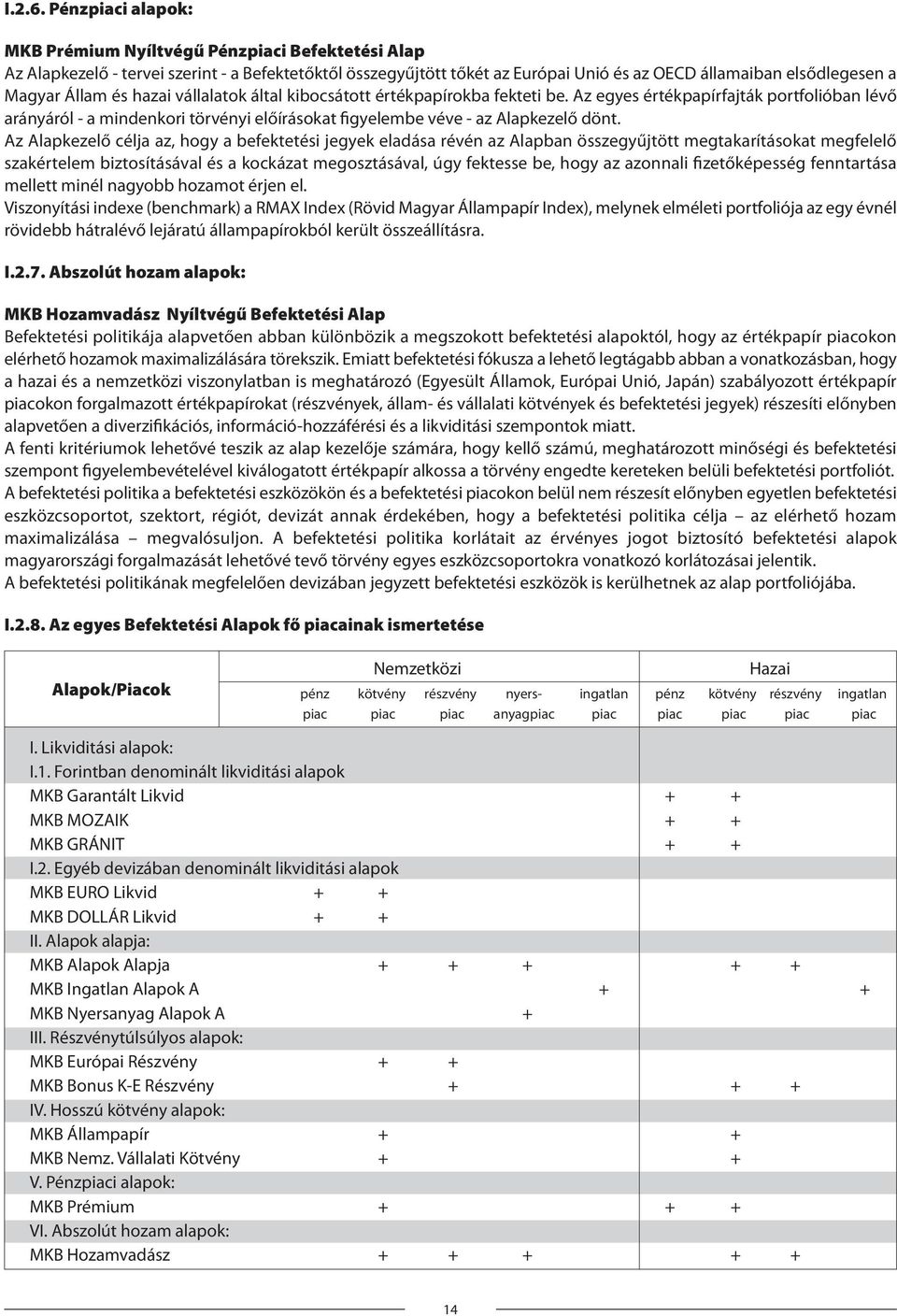 Állam és hazai vállalatok által kibocsátott értékpapírokba fekteti be. Az egyes értékpapírfajták portfolióban lévő arányáról - a mindenkori törvényi előírásokat figyelembe véve - az Alapkezelő dönt.