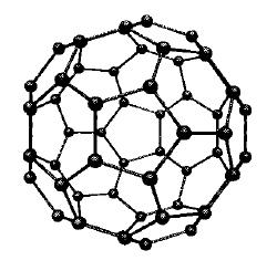 . Irodalmi ismeretek áttekintése 18.4. Ábra. A C 60 molekula. A fullerének a szilárdtest fizikai kutatások eloterébe akkor kerültek, amikor Krätschmer és tsai. [Krätschmer et al.