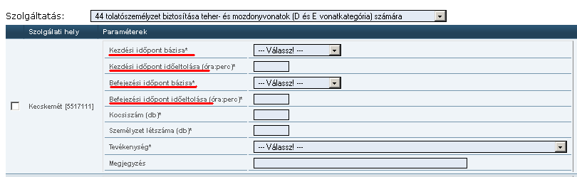 Amennyiben a felkínált útvonal nem megfelelő, úgy a tartózkodások menüpontban Áthaladás -ként megjelölve kiválaszthatjuk a menetvonal által kötelezően érintendő szolgálati helyeket.