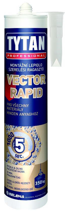 TYTAN PROFESSIONAL VECTOR RAPID RAGSAZTÓ A Tytan Professional Vector Rapid MS Polymer-bázisú ragasztó magas kezdeti tapadással (5 sec.