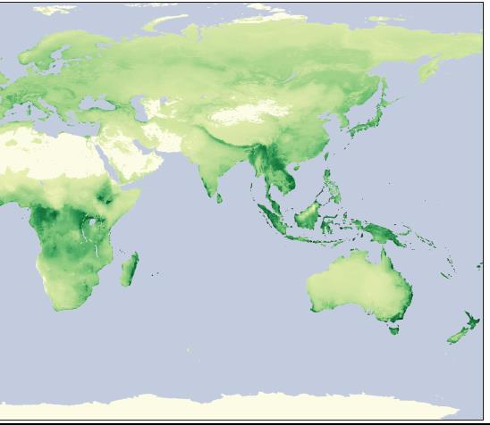 Évi nettó növényi zöldtömegképződés (kgc/m2/év) 15.2 és 14.