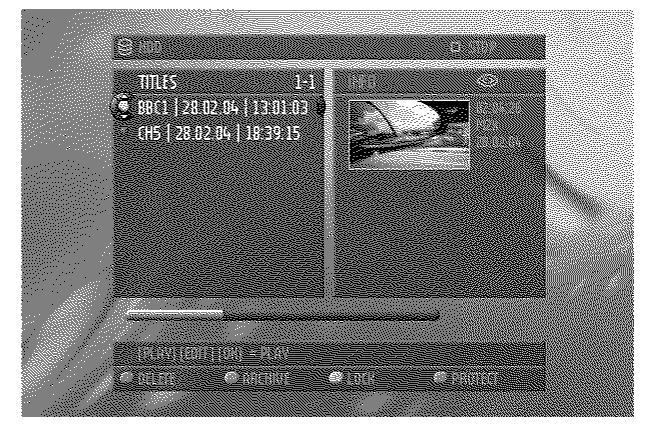 Lejátszás a merevlemezrõl A cím szerkesztése Ezzel a funkcióval a címet (felvételt) az egyéni ízléséhez igazíthatja. Nyomja le a távvezérlõ BROWSER HDD gombját! A médiaböngészõ jelenik meg.