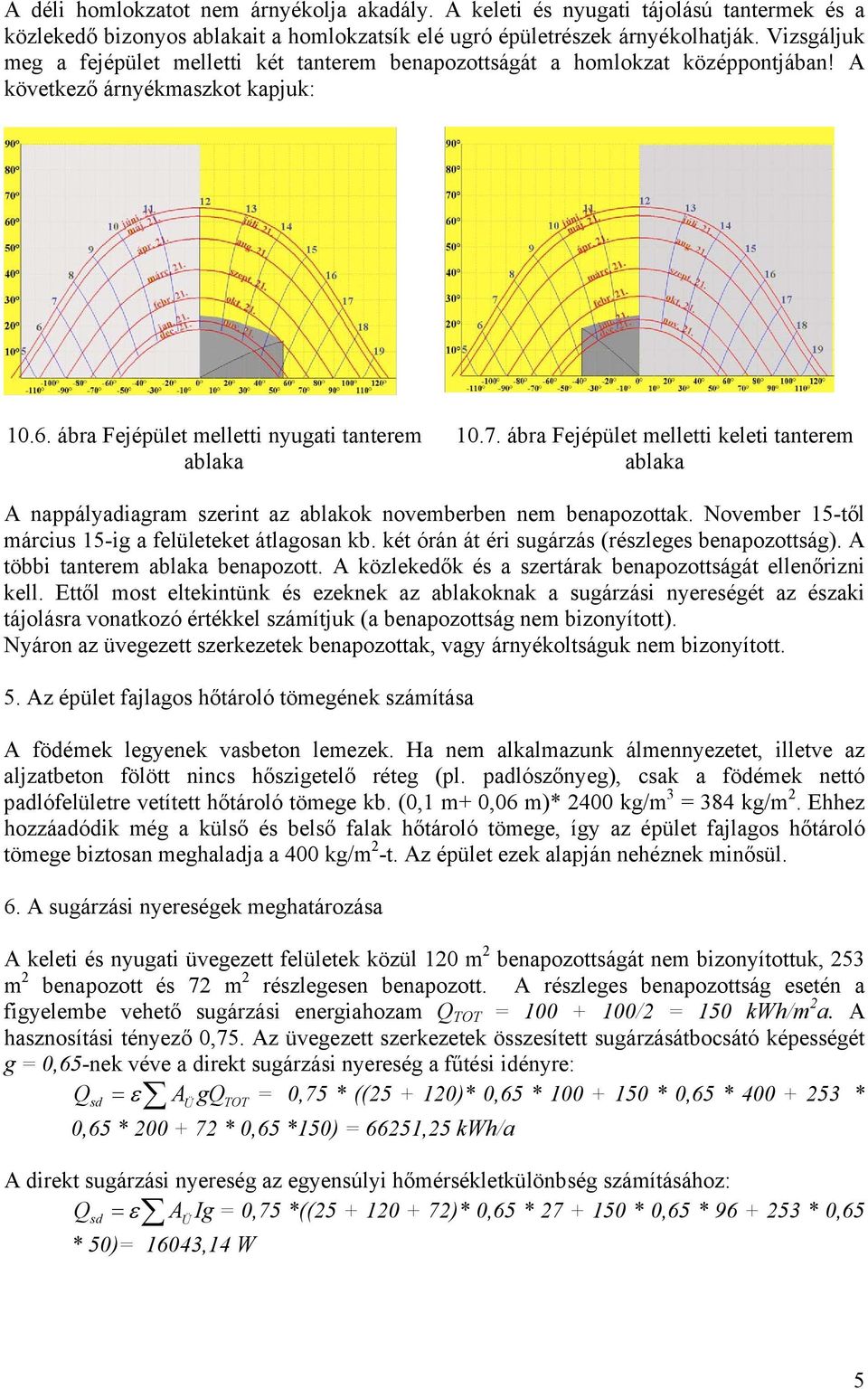 ábr ejépület melletti keleti tnterem blk A nppálydigrm szerint z blkok novemberben nem benpozottk. November 15-től március 15-ig felületeket átlgosn kb.