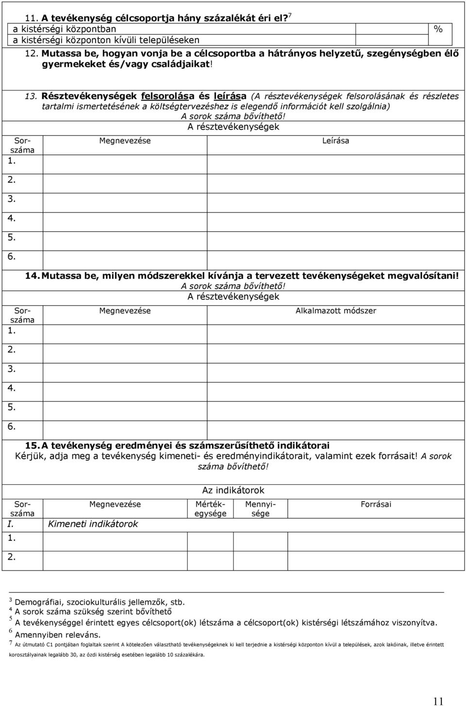 Résztevékenységek felsorolása és leírása (A résztevékenységek felsorolásának és részletes tartalmi ismertetésének a költségtervezéshez is elegendő információt kell szolgálnia) A sorok száma bővíthető!