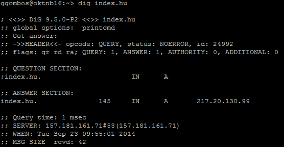 NSlookup Domain név feloldása IP címre