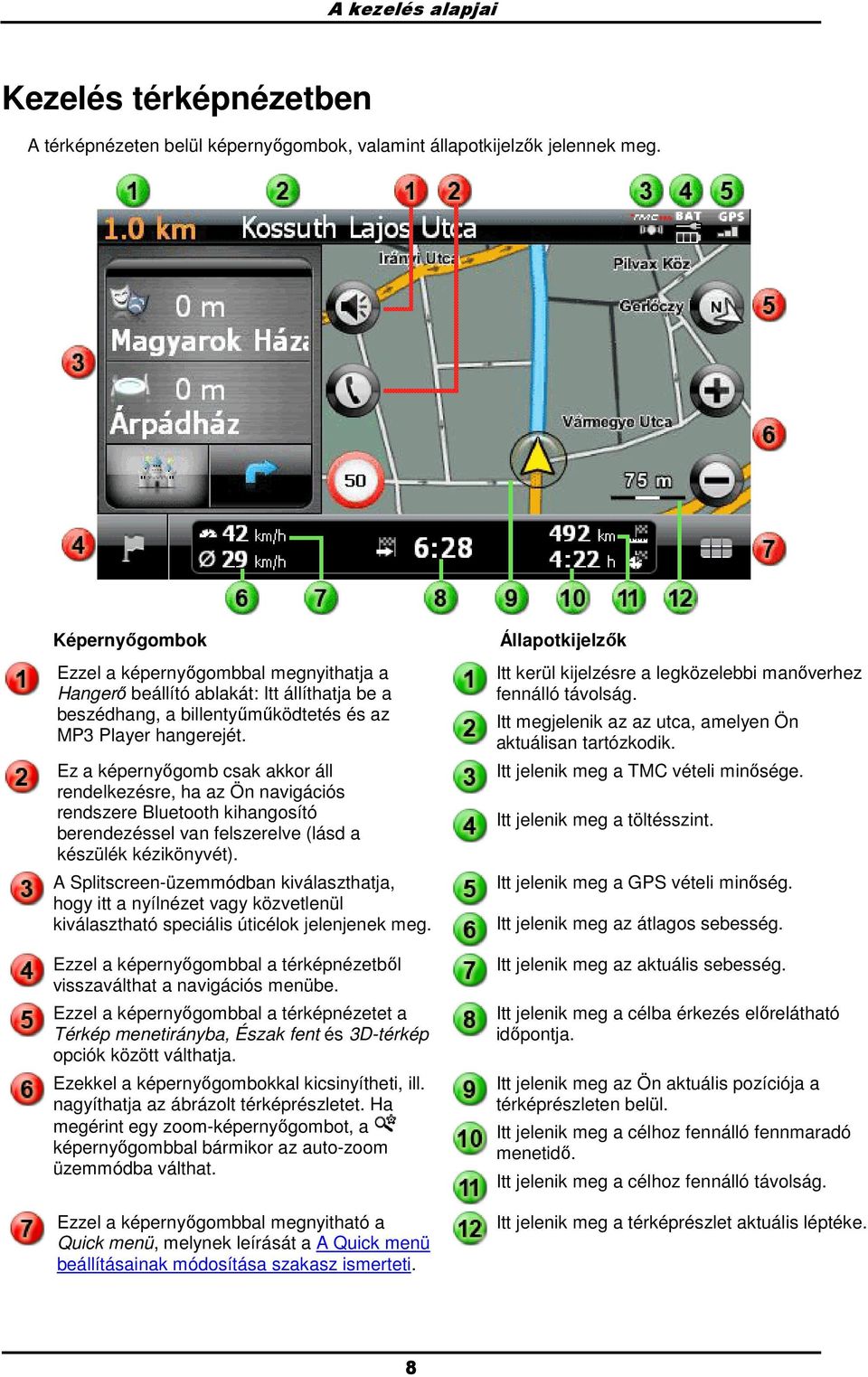 Ez a képernyıgmb csak akkr áll rendelkezésre, ha az Ön navigációs rendszere Bluetth kihangsító berendezéssel van felszerelve (lásd a készülék kézikönyvét).