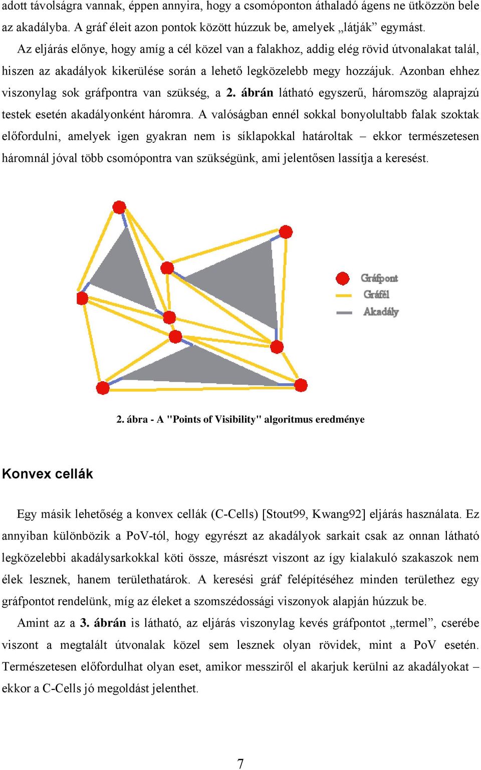 Azonban ehhez viszonylag sok gráfpontra van szükség, a 2. ábrán látható egyszerű, háromszög alaprajzú testek esetén akadályonként háromra.