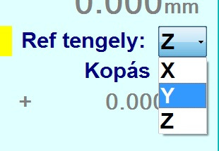 Az így kiválasztott koordinátarendszert nem váltja be a vezérlő (mint a megfelelő G54, G55,... utasítás végrehajtása után), hanem csak a bemérésnél veszi figyelembe.