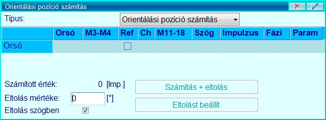 Orsók eltolása, orientálása Ezzel a funkcióval az orsó orientálási szögét állíthatjuk be, tehát az orsó azon szögállását, amely szögre az M19 parancs hatására a orsó beáll.