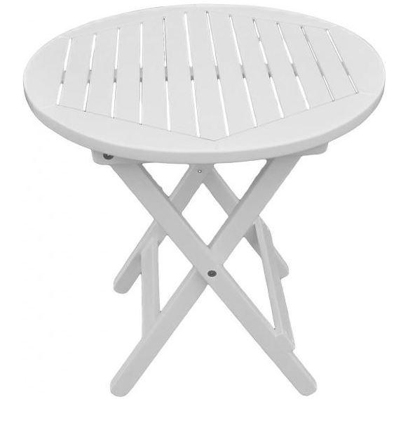 KBkt05 Kültéri összecsukható kerek asztal Ø50cm, fehérre