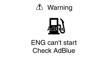 B feltétel Ebben a figyelmeztetésben látható egy becsült távolság is (0-800 km [0-497 miles]), amely még megtehető az AdBlue SCR rendszer ellenőrzése és/vagy javítása előtt.