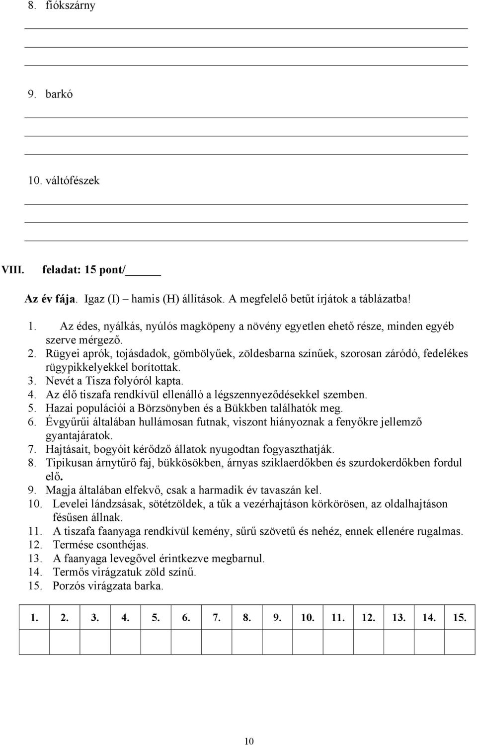 Az élő tiszafa rendkívül ellenálló a légszennyeződésekkel szemben. 5. Hazai populációi a Börzsönyben és a Bükkben találhatók meg. 6.