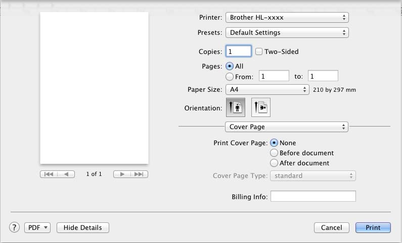 Illesztőprogram és szoftver A nyomtatási opciók kiválasztása 2 A különleges nyomtatási lehetőségek vezérléséhez válassza a Print Settings (Nyomtatás Beállítása) lehetőséget a Nyomtatás