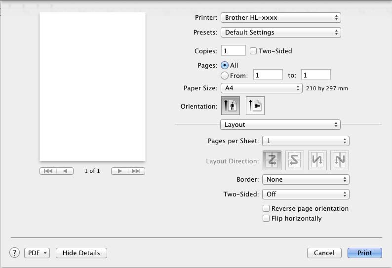 Illesztőprogram és szoftver Elrendezés 2 2 Pages per Sheet (Oldal/lap) Az Pages per Sheet (Oldal/lap) kiválasztásával csökkenthető a képek mérete úgy, hogy a készülék egy lapra több oldalt nyomtat.