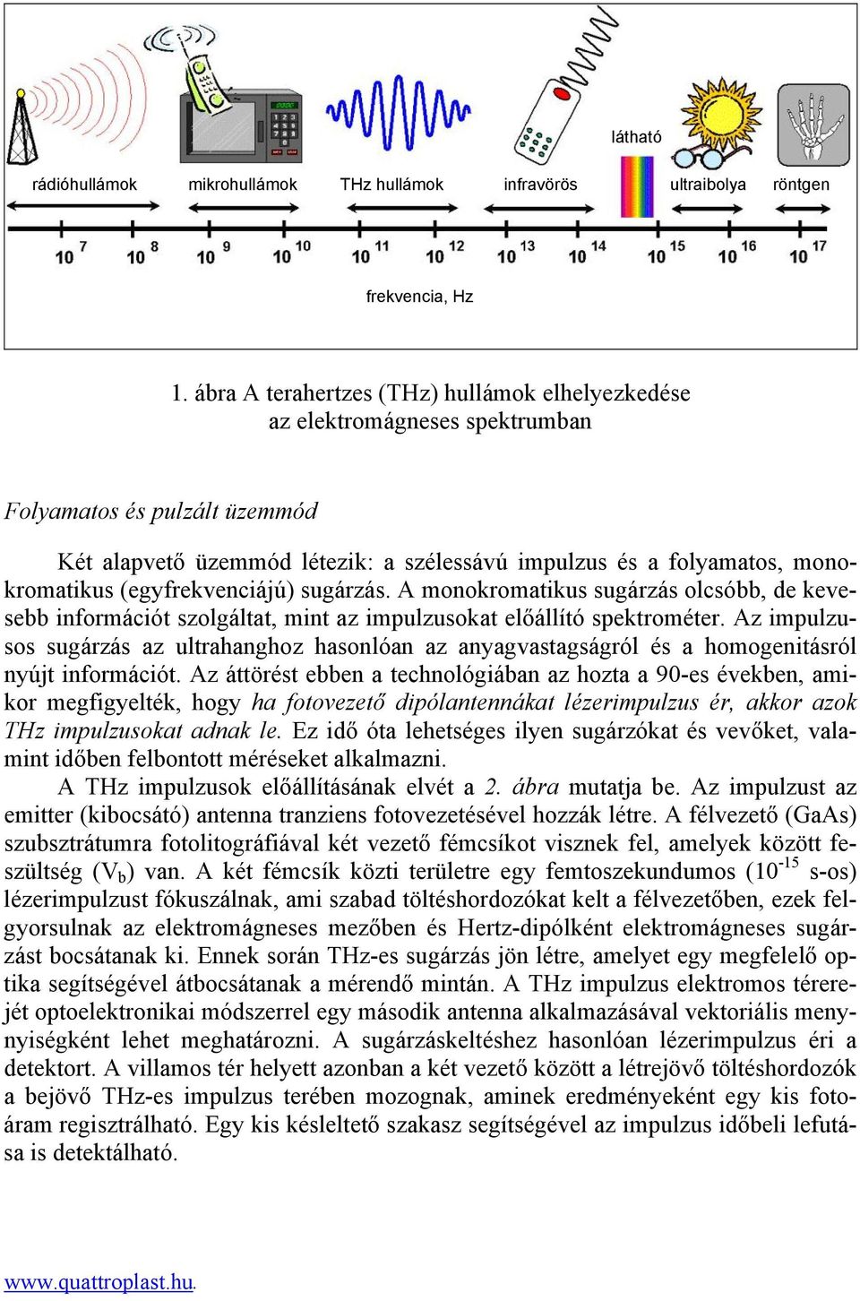 (egyfrekvenciájú) sugárzás. A monokromatikus sugárzás olcsóbb, de kevesebb információt szolgáltat, mint az impulzusokat előállító spektrométer.