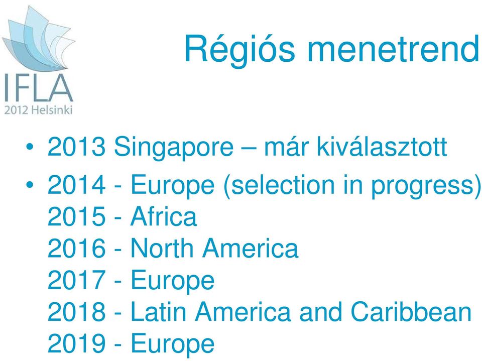 progress) 2015 - Africa 2016 - North America