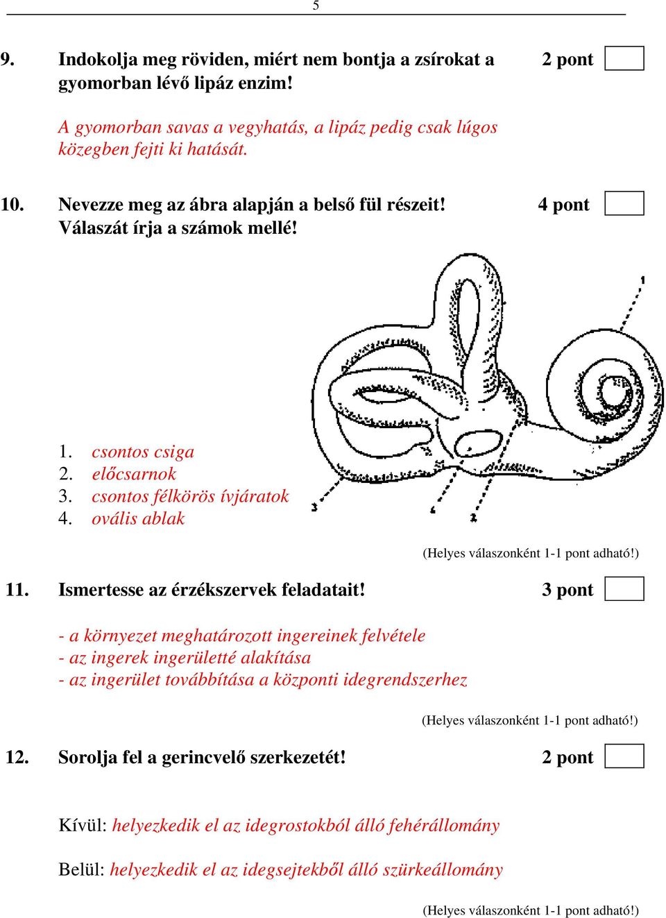 Ismertesse az érzékszervek feladatait!