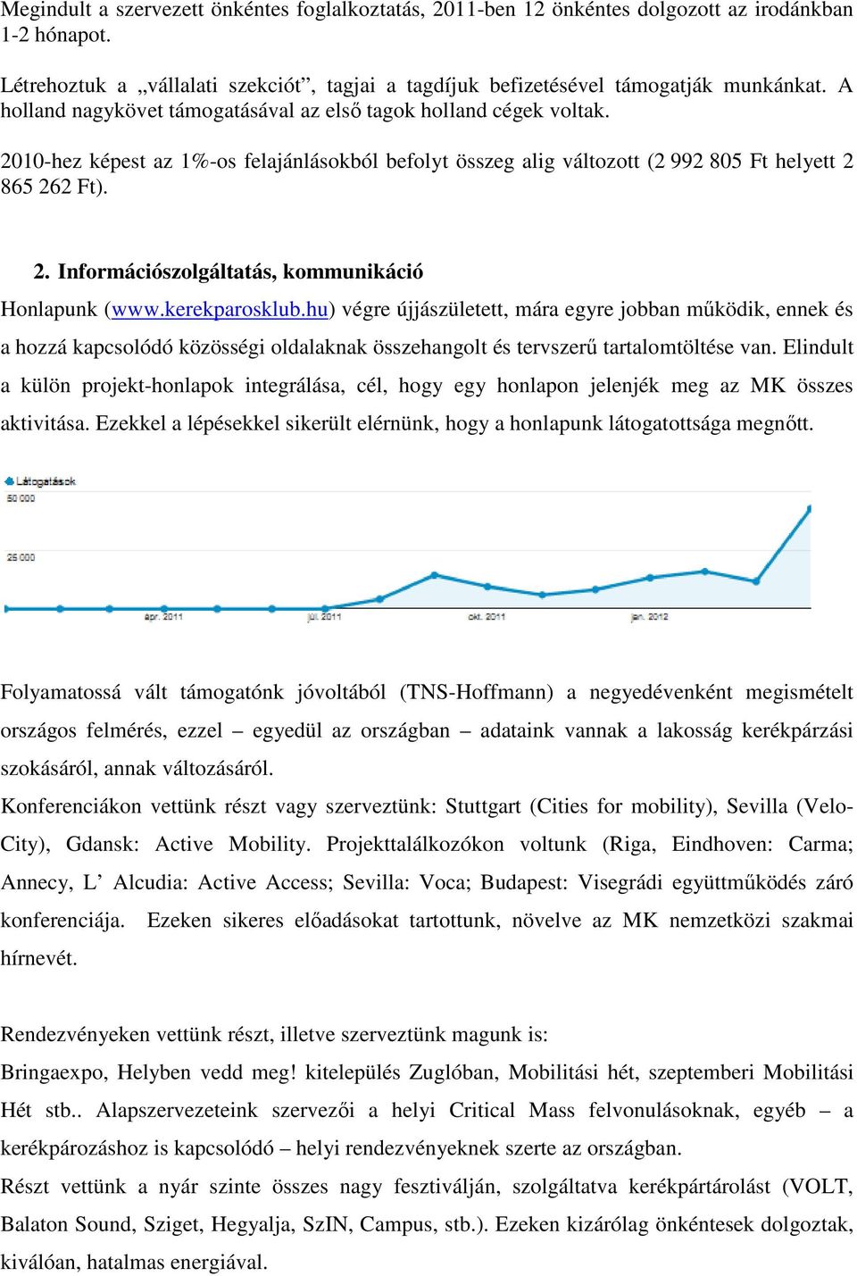 kerekparosklub.hu) végre újjászületett, mára egyre jobban mőködik, ennek és a hozzá kapcsolódó közösségi oldalaknak összehangolt és tervszerő tartalomtöltése van.