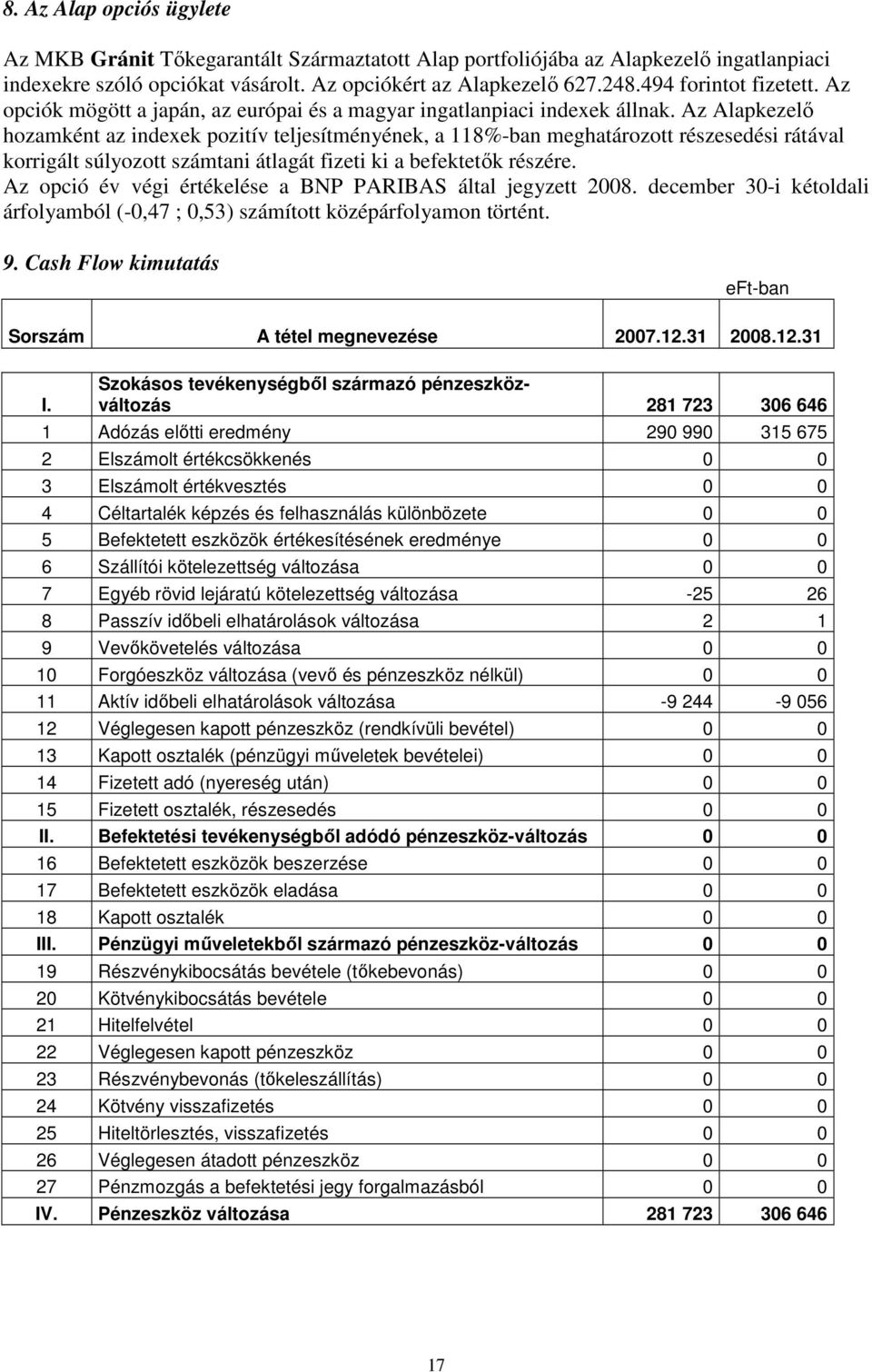 Az Alapkezelı hozamként az indexek pozitív teljesítményének, a 118%-ban meghatározott részesedési rátával korrigált súlyozott számtani átlagát fizeti ki a befektetık részére.