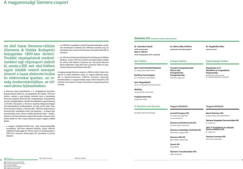 első felében egyre inkább vezető szerepet játszott a hazai elektrotechnikai és elektronikai iparban, az ország modernizációjában, az infrastruktúra fejlesztésében. A Siemens hazai jelenlétében a II.