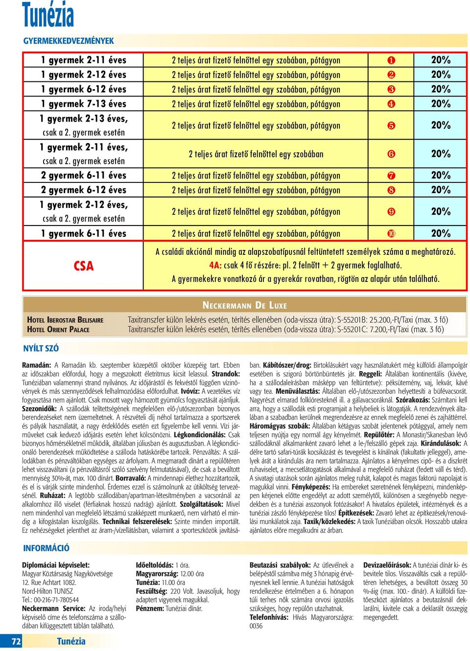 gyermek esetén 2 teljes árat fizet feln ttel egy szobában, pótágyon 20% 1 gyermek 2-11 éves, csak a 2.