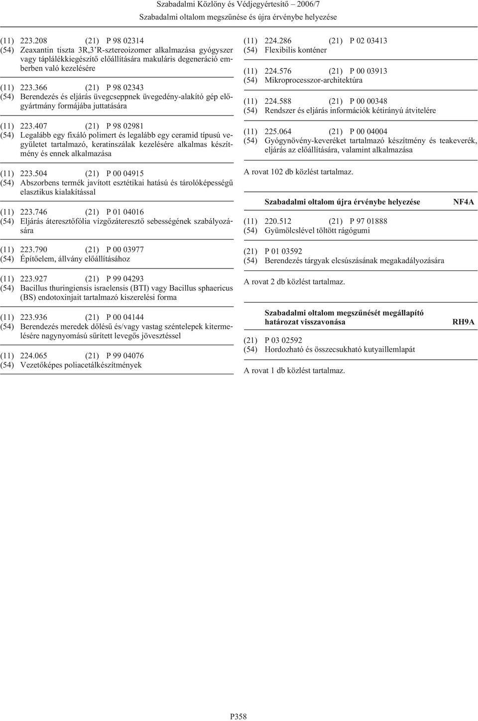 407 (21) P 98 02981 (54) Legalább egy fixáló polimert és legalább egy ceramid típusú vegyületet tartalmazó, keratinszálak kezelésére alkalmas készítmény és ennek alkalmazása (11) 224.