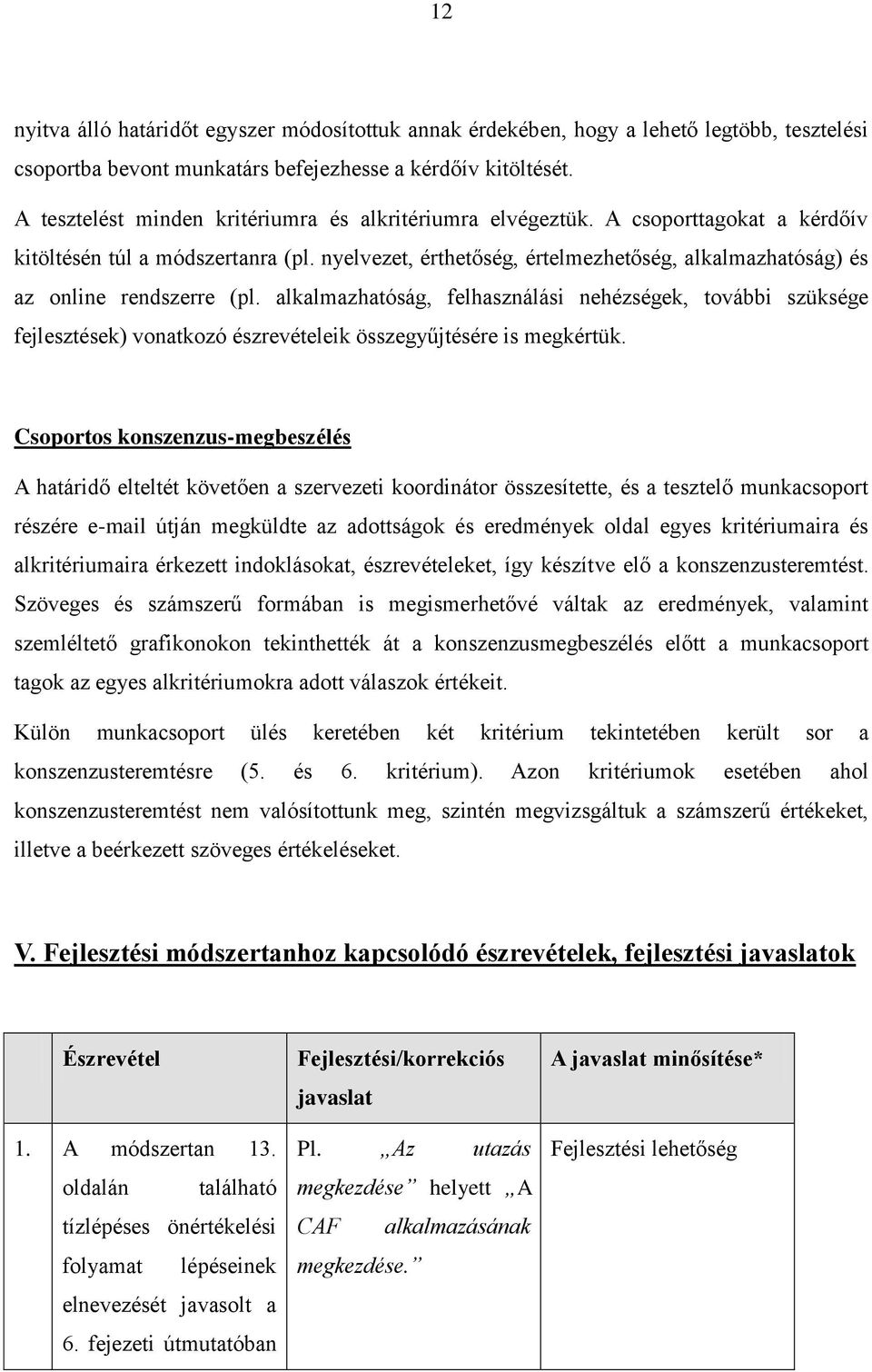 nyelvezet, érthetőség, értelmezhetőség, alkalmazhatóság) és az online rendszerre (pl.