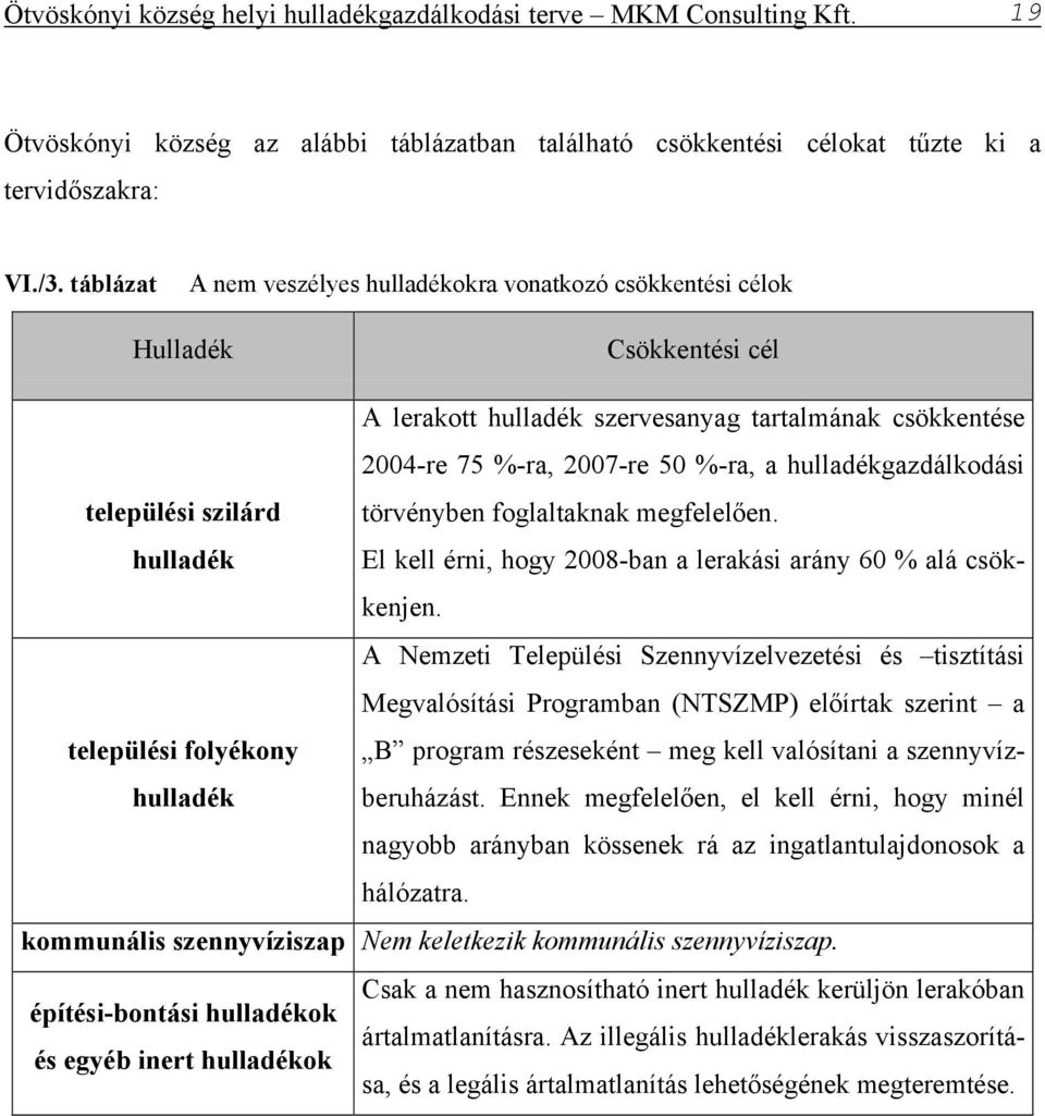 hulladékgazdálkodási települési szilárd törvényben foglaltaknak megfelelően. hulladék El kell érni, hogy 2008-ban a lerakási arány 60 % alá csökkenjen.