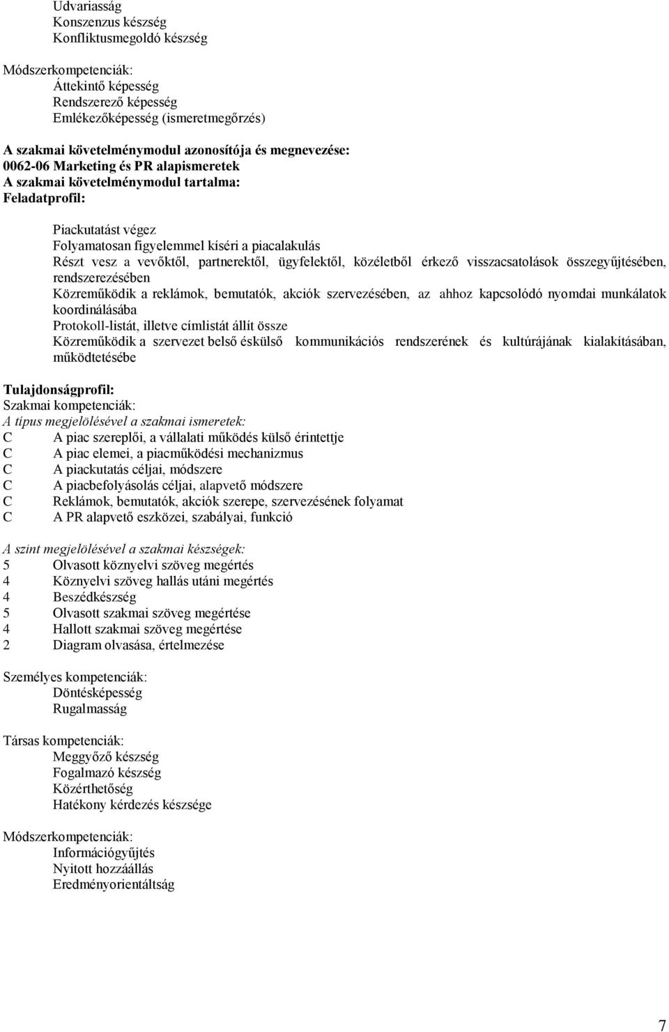 partnerektől, ügyfelektől, közéletből érkező visszacsatolások összegyűjtésében, rendszerezésében Közreműködik a reklámok, bemutatók, akciók szervezésében, az ahhoz kapcsolódó nyomdai munkálatok