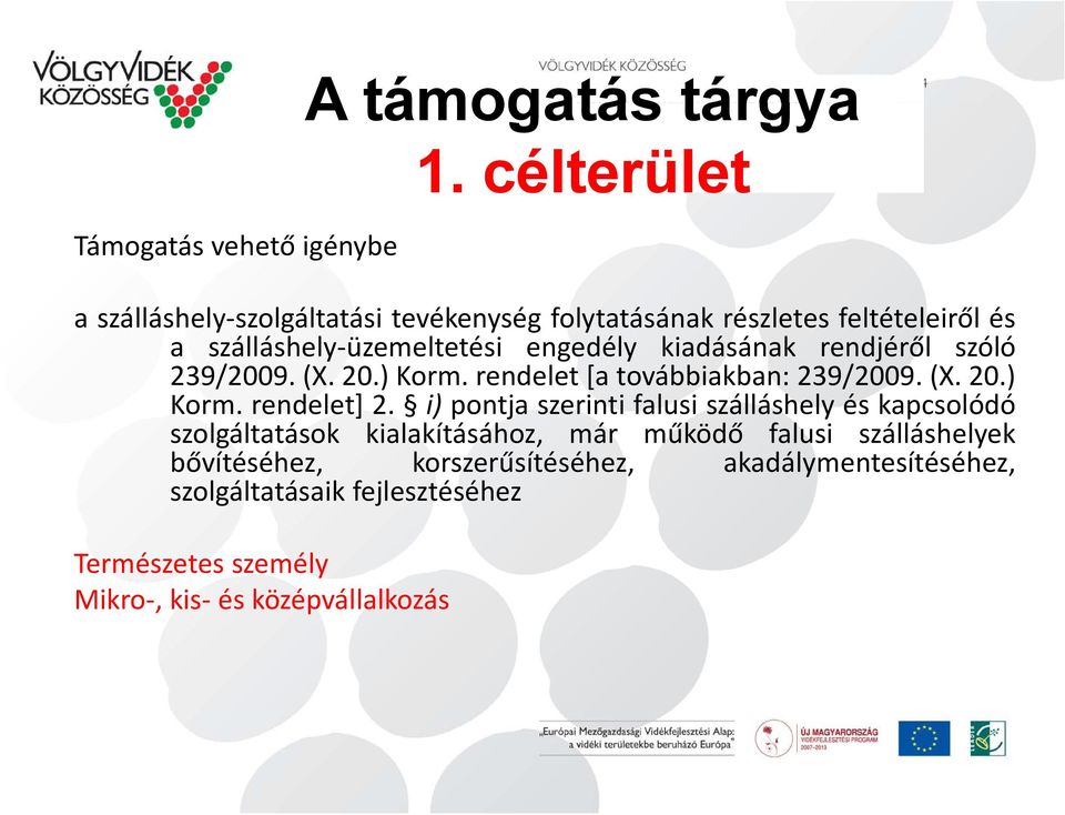 kiadásának rendjéről szóló 239/2009. (X. 20.) Korm. rendelet [a továbbiakban: 239/2009. (X. 20.) Korm. rendelet] 2.