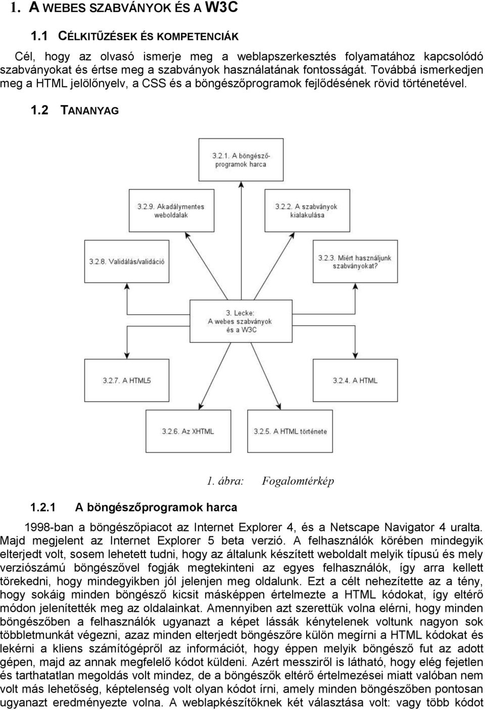 Továbbá ismerkedjen meg a HTML jelölőnyelv, a CSS és a böngészőprogramok fejlődésének rövid történetével. 1.2 TANANYAG 1.2.1 A böngészőprogramok harca 1.