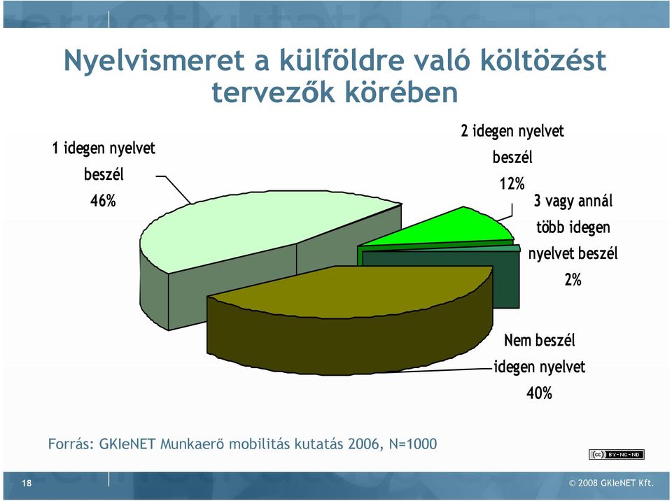 idegen nyelvet beszél 2% Nem beszél idegen nyelvet 40% Forrás: