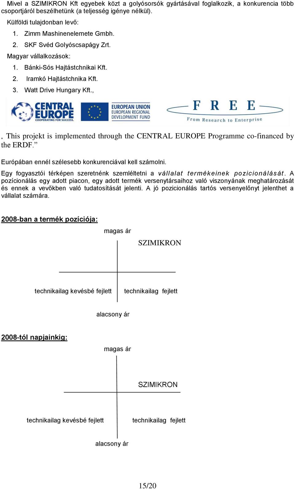 , This projekt is implemented through the CENTRAL EUROPE Programme co-financed by Európában ennél szélesebb konkurenciával kell számolni.