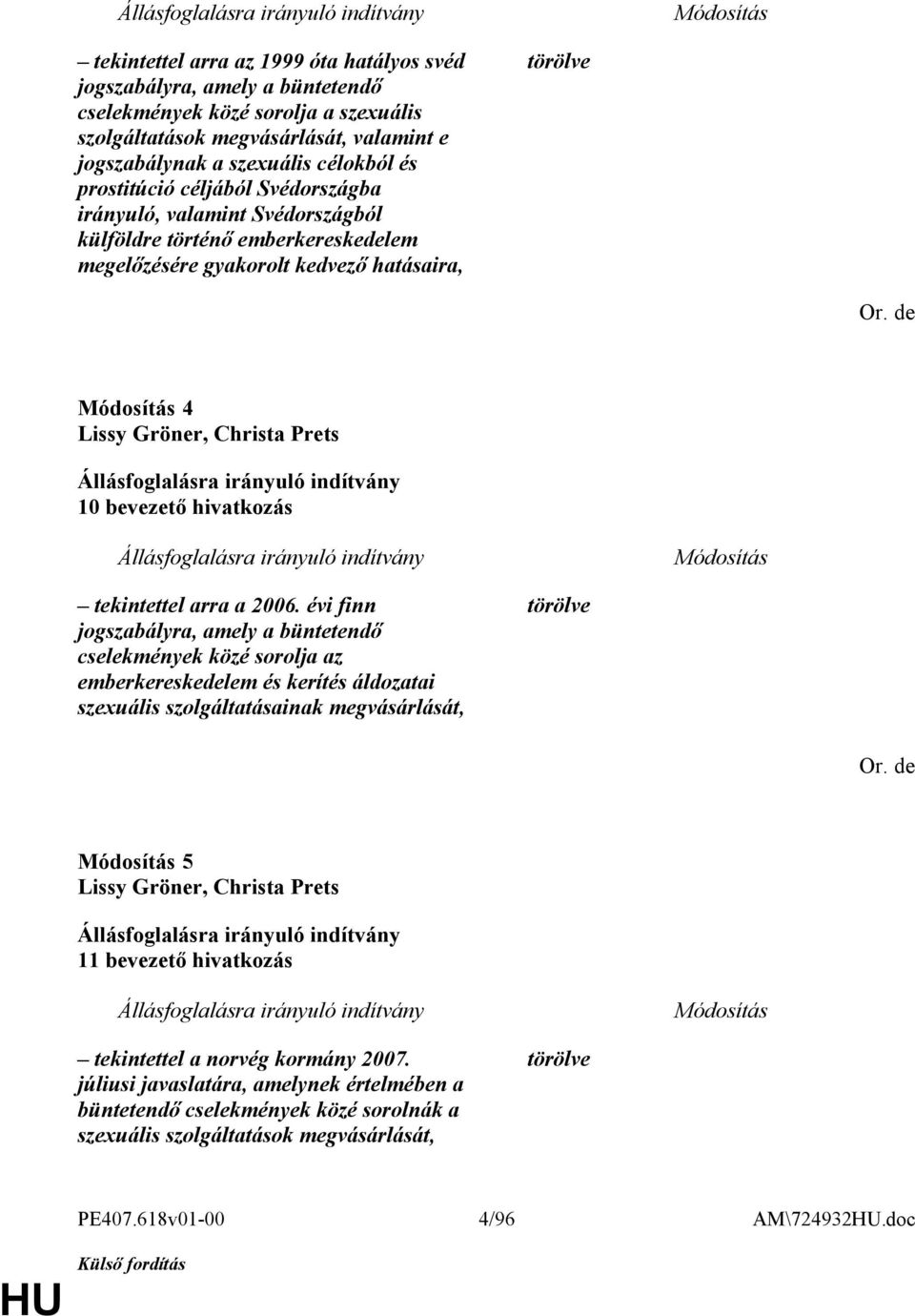 de 4 Lissy Gröner, Christa Prets 10 bevezető hivatkozás tekintettel arra a 2006.