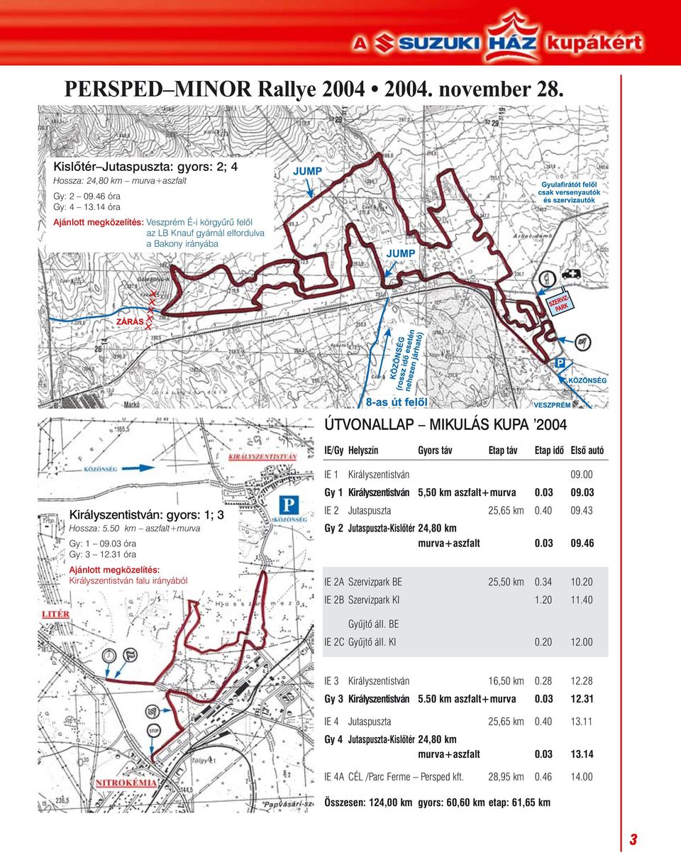 Királyszentistván: gyors: 1; 3 Hossza: 5.50 km aszfalt+murva Gy: 1 09.03 óra Gy: 3 12.31 óra Ajánlott megközelítés: Királyszentistván falu irányából IE 1 Királyszentistván 09.