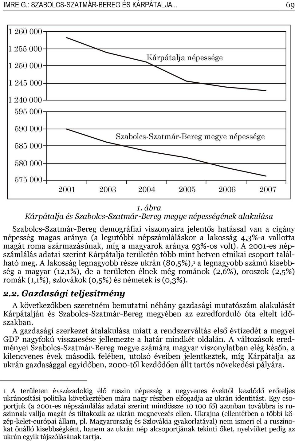 a lakosság 4,3%-a vallotta magát roma származásúnak, míg a magyarok aránya 93%-os volt). A 2001-es népszámlálás adatai szerint Kárpátalja területén több mint hetven etnikai csoport található meg.