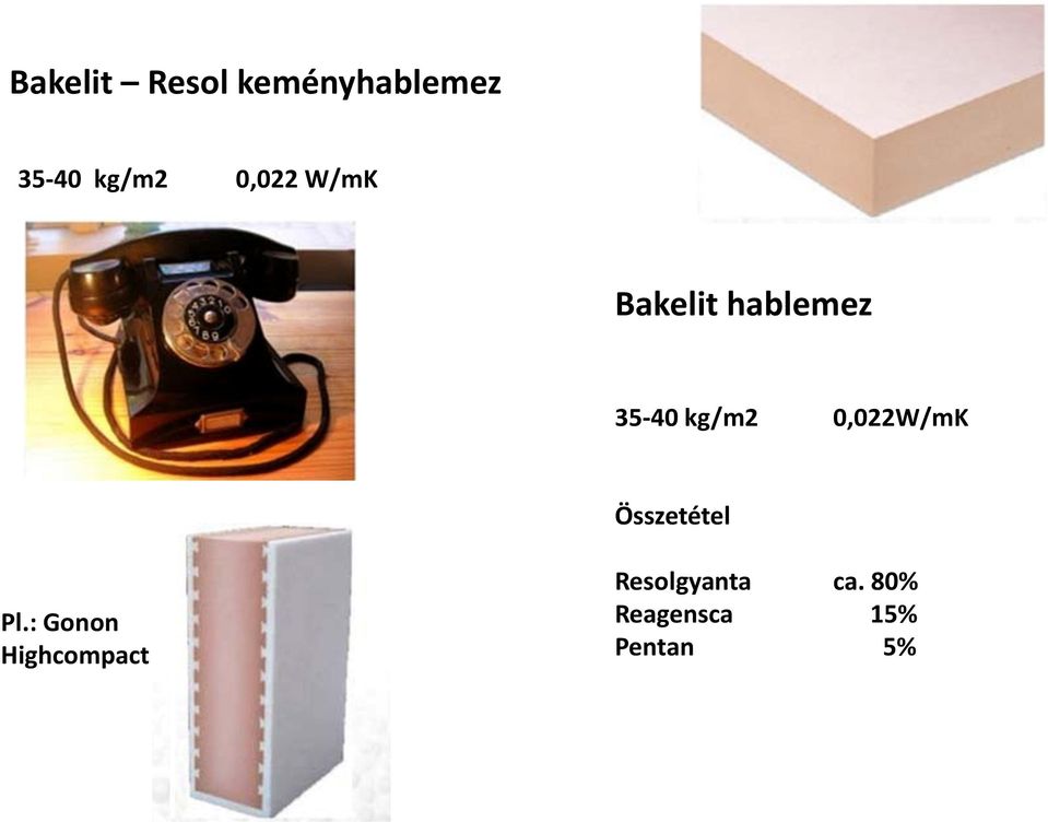 0,022W/mK Összetétel Pl.