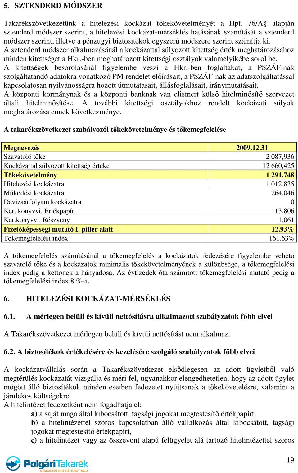 A sztenderd módszer alkalmazásánál a kockázattal súlyozott kitettség érték meghatározásához minden kitettséget a Hkr.-ben meghatározott kitettségi osztályok valamelyikébe sorol be.