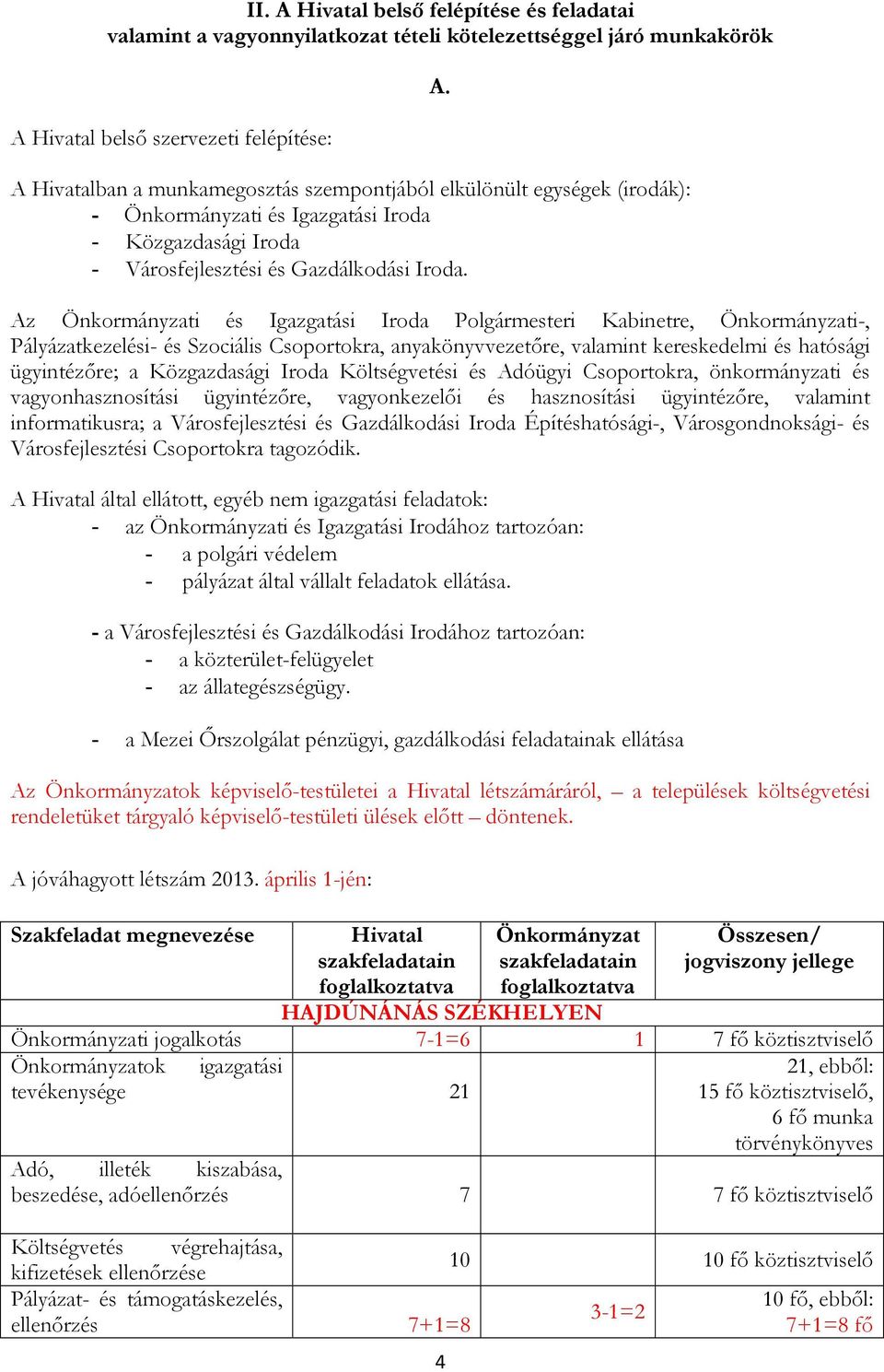 Az Önkrmányzati és Igazgatási Irda Plgármesteri Kabinetre, Önkrmányzati-, Pályázatkezelési- és Szciális Csprtkra, anyakönyvvezetıre, valamint kereskedelmi és hatósági ügyintézıre; a Közgazdasági Irda