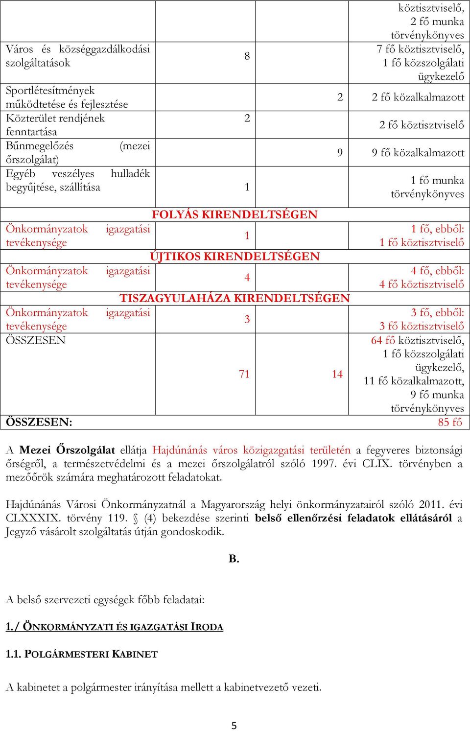 igazgatási 3 A Mezei İrszlgálat ellátja Hajdúnánás várs közigazgatási területén a fegyveres biztnsági ırségrıl, a természetvédelmi és a mezei ırszlgálatról szóló 1997. évi CLIX.