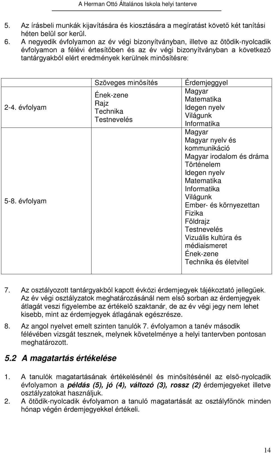 minősítésre: 2-4. évfolyam 5-8.