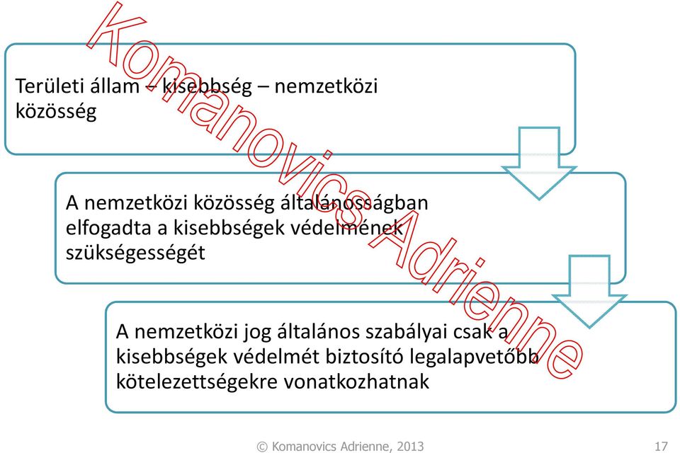 nemzetközi jog általános szabályai csak a kisebbségek védelmét