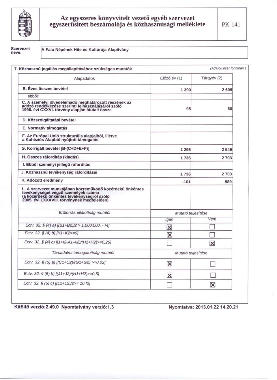 törvény alapján átutalt össze 95 60 D. Közszolgáltatási bevétel E. Normatív támogatás F. Az Európai Unió strukturális alapjai ból, illetve a Kohéziós Alapból nyújtott támogatás G.