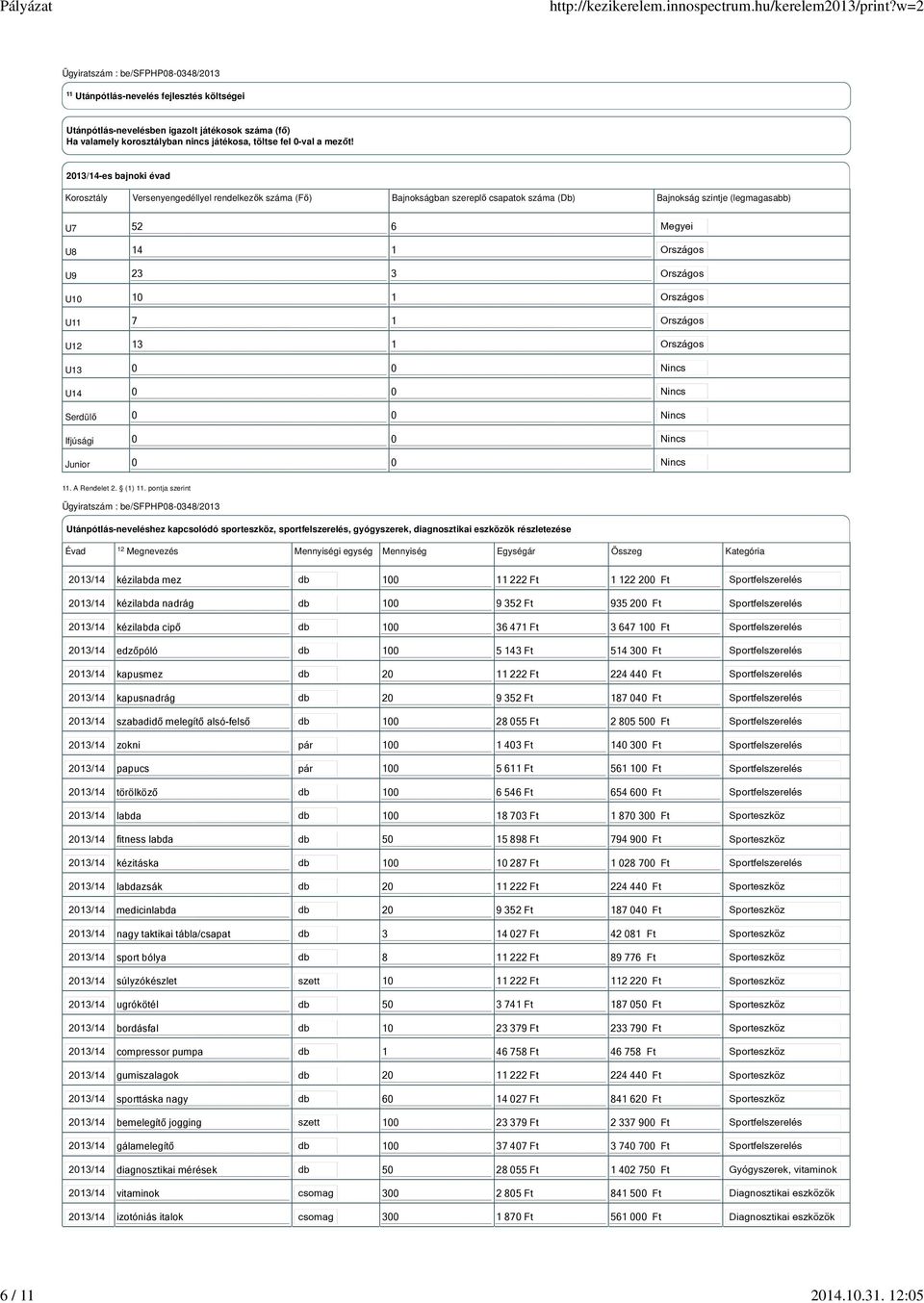 Junior 52 6 14 1 23 3 10 1 7 1 13 1 0 0 0 0 0 0 0 0 0 0 11. A Rendelet 2. (1) 11.