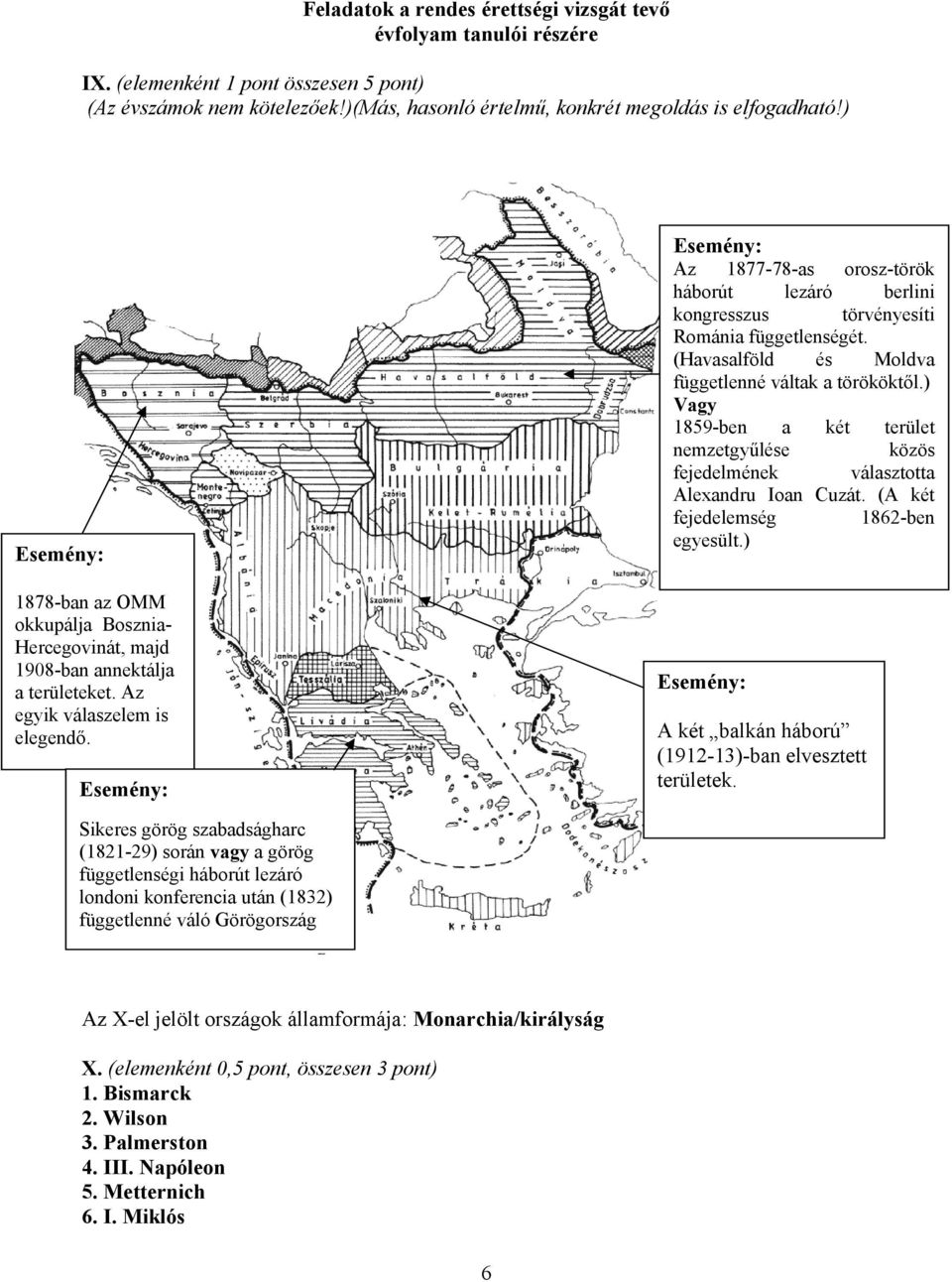 Esemény: Esemény: Az 1877-78-as orosz-török háborút lezáró berlini kongresszus törvényesíti Románia függetlenségét. (Havasalföld és Moldva függetlenné váltak a törököktől.