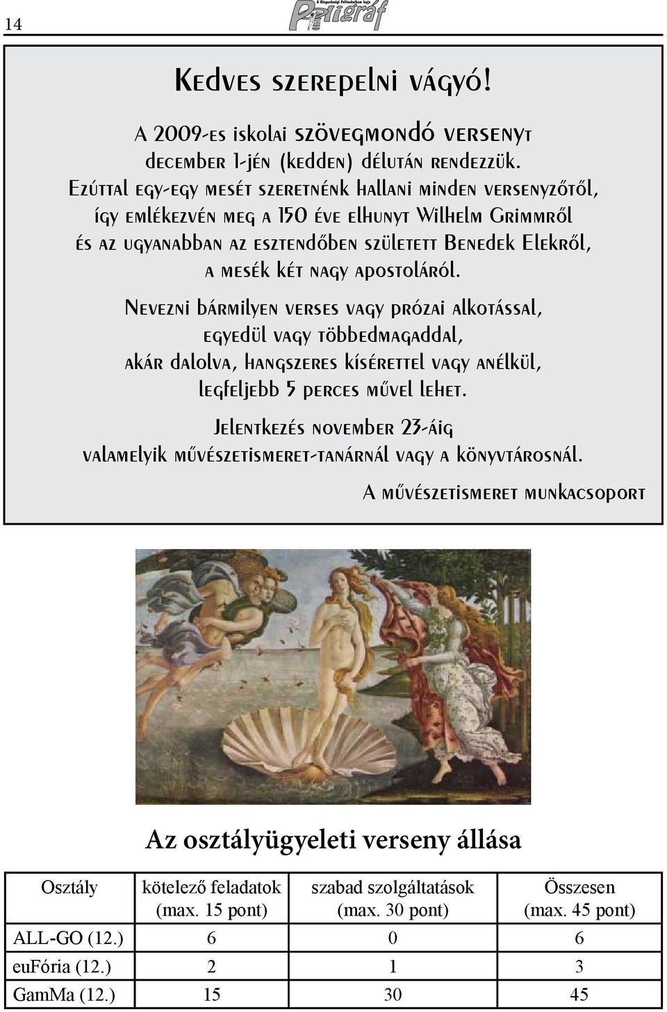 apostoláról. Nevezni bármilyen verses vagy prózai alkotással, egyedül vagy többedmagaddal, akár dalolva, hangszeres kísérettel vagy anélkül, legfeljebb 5 perces művel lehet.