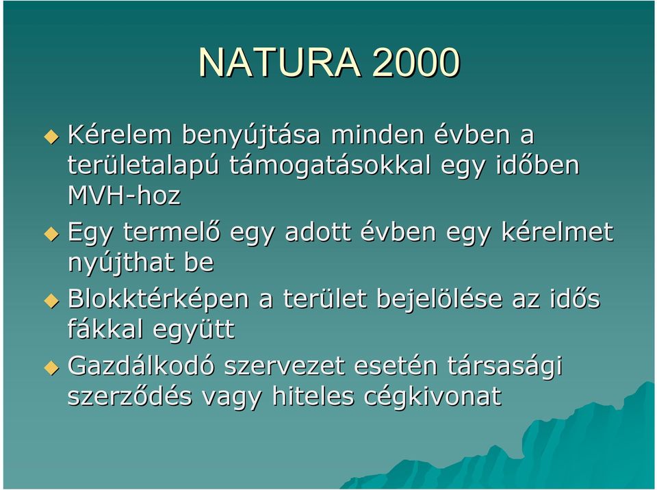 Blokktérk rképen a terület bejelölése az idős fákkal együtt Gazdálkod