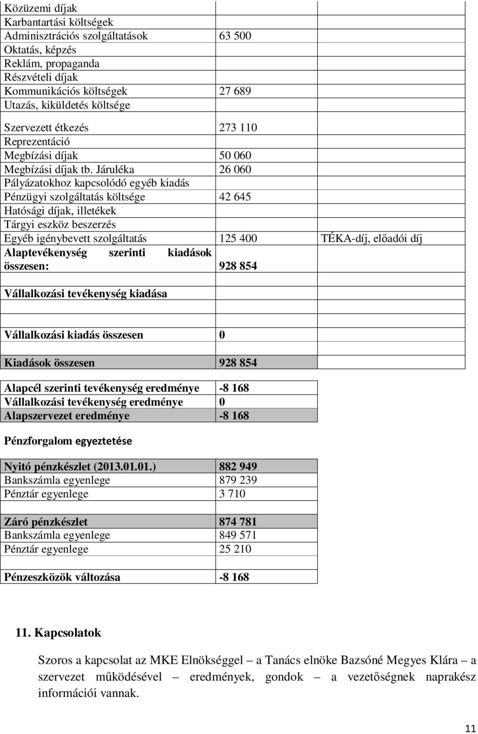 Járuléka 26 060 Pályázatokhoz kapcsolódó egyéb kiadás Pénzügyi szolgáltatás költsége 42 645 Hatósági díjak, illetékek Tárgyi eszköz beszerzés Egyéb igénybevett szolgáltatás 125 400 TÉKA-díj, előadói