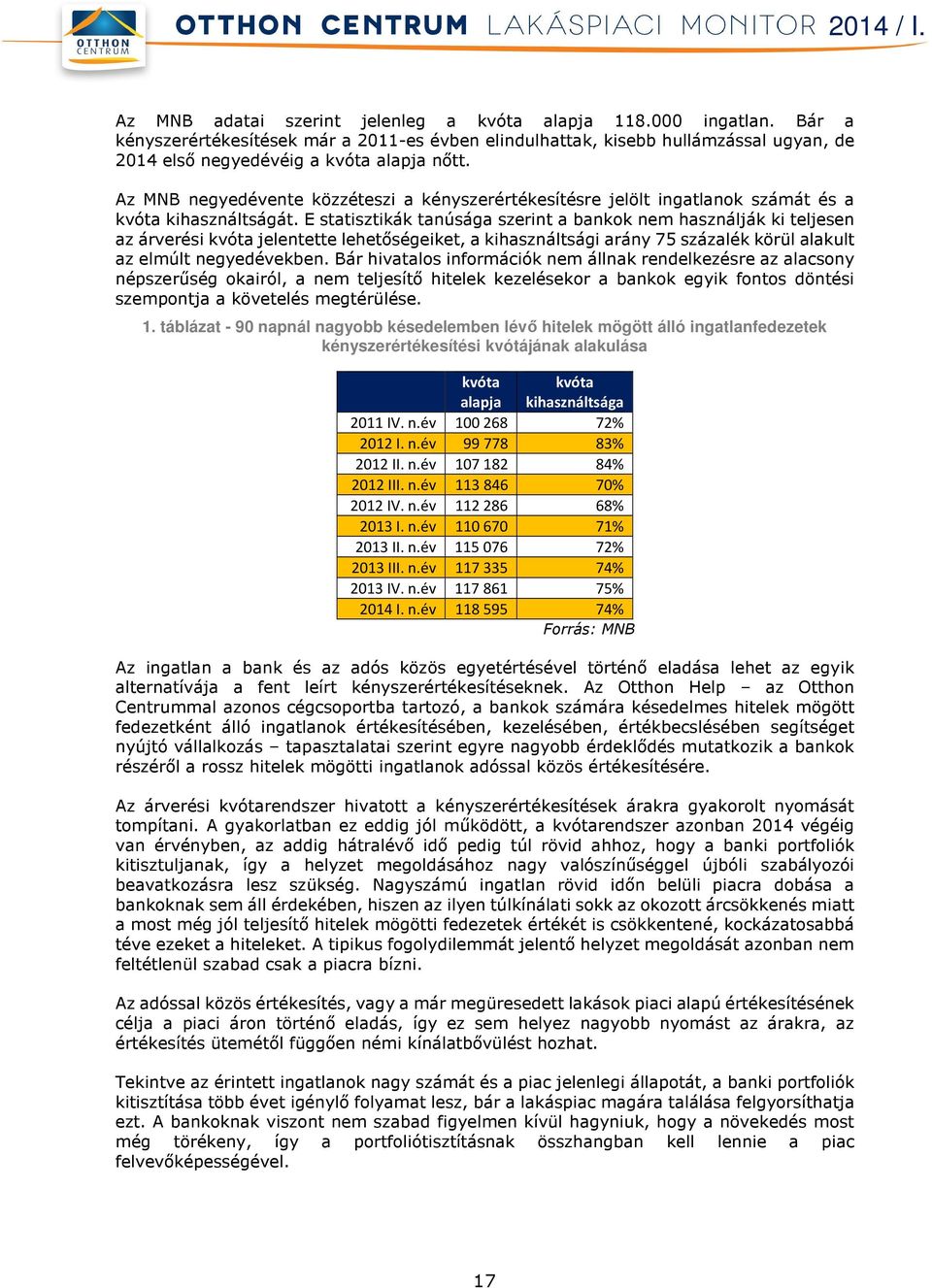 E statisztikák tanúsága szerint a bankok nem használják ki teljesen az árverési kvóta jelentette lehetőségeiket, a kihasználtsági arány 75 százalék körül alakult az elmúlt negyedévekben.